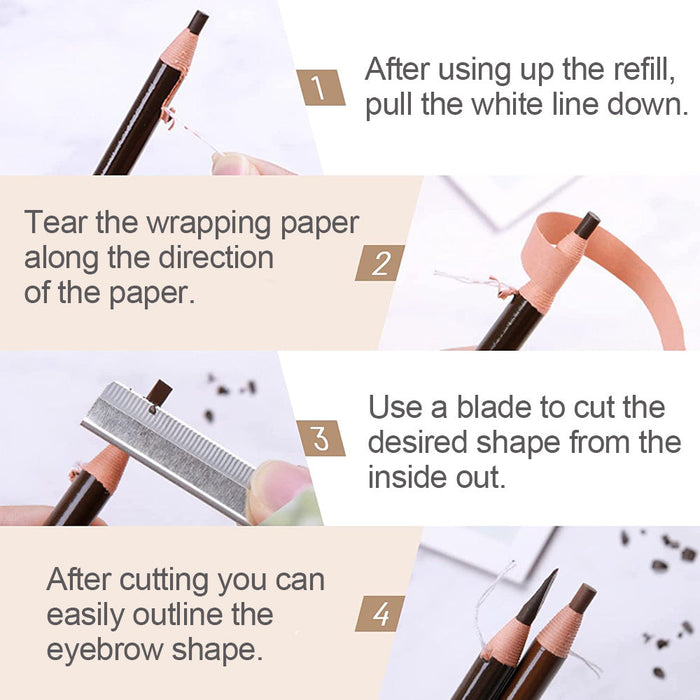 Dark Brown Waterproof Eyebrow Pencil - 1 Pc Microblading Makeup Kit, Permanent Colors & Easy Peel Off - SD Cosmetics Care