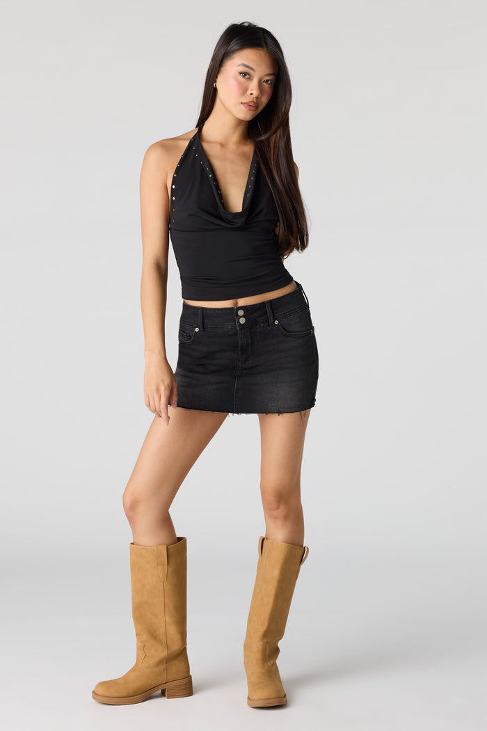 Denim Low Rise Mini Skort