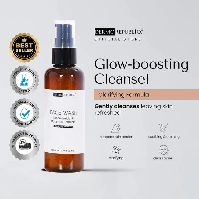 Dermorepubliq Clarifying Gentle Face Wash Niacinamide + Botanical Extracts - 100mL