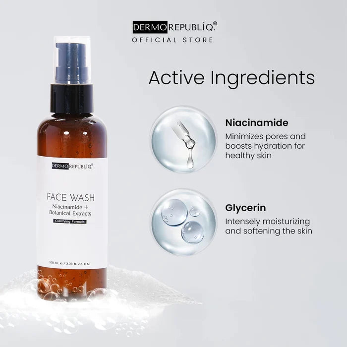 Dermorepubliq Clarifying Gentle Face Wash Niacinamide + Botanical Extracts - 100mL