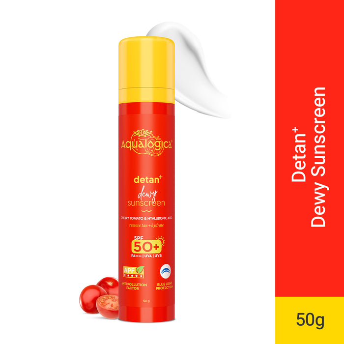 Detan dewy sunscreen 50g tube showcase
