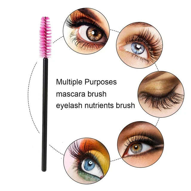 Disposable Micro Eyelash & Eyebrow Brush Mascara Wands Applicator Spoolers Eyebrow Comb brushes Eyelash Extension Makeup Kit - SD Cosmetics Care