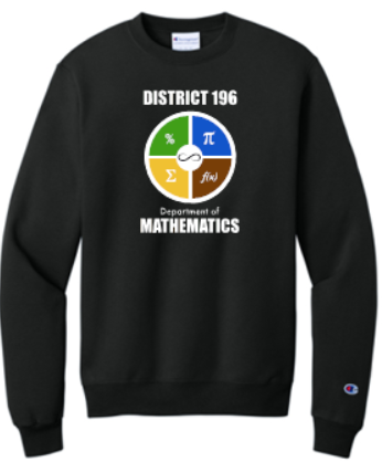 DISTRICT 196 MATHEMATICS CHAMPION POWERBLEND CREWNECK SWEATSHIRT (2 COLORS)