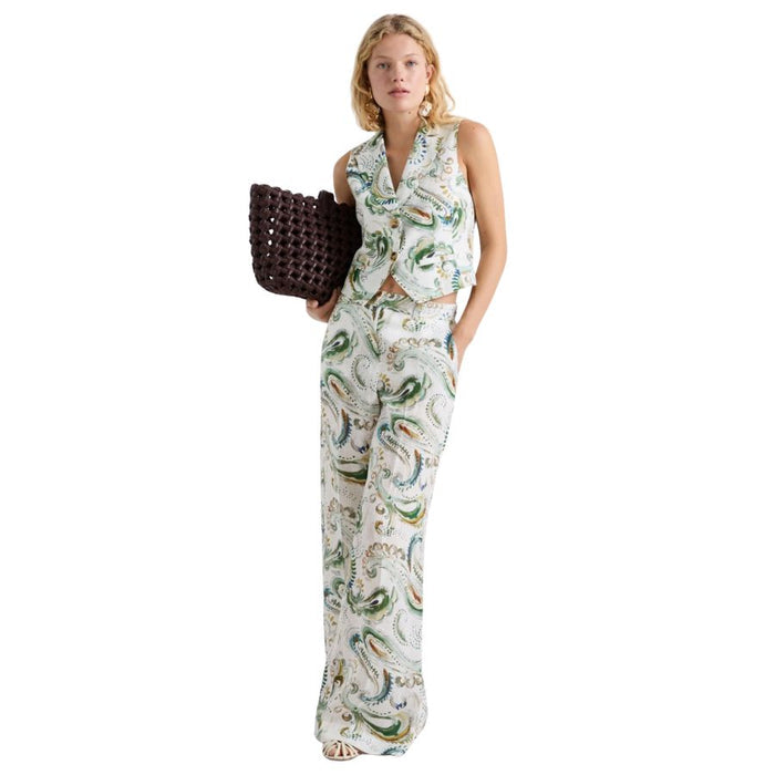 Domino Wide Leg Womens Linen Trousers  2613131232200