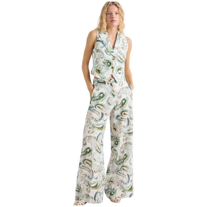 Domino Wide Leg Womens Linen Trousers  2613131232200