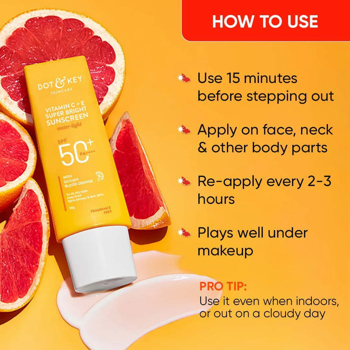 Dot and Key Vitamin C + E Super Bright Sunscreen SPF 50+ PA++++ (80gm)