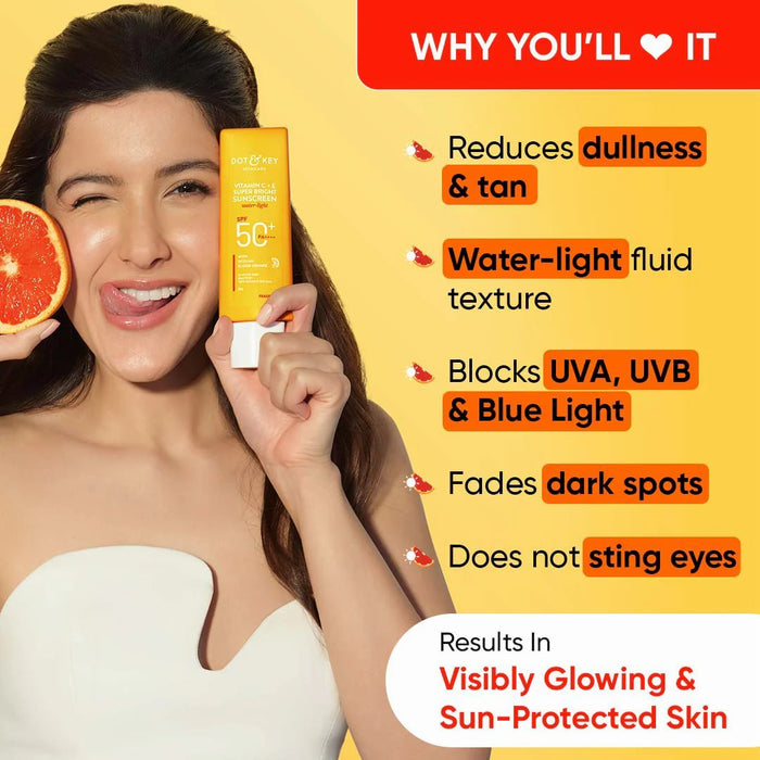 Dot and Key Vitamin C + E Super Bright Sunscreen SPF 50+ PA++++ (80gm)