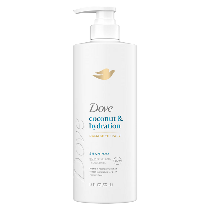DOVE Damage Therapy Coconut & Hydration Shampoo شامبو دوف ثيرابي لإصلاح التلف بجوز الهند
