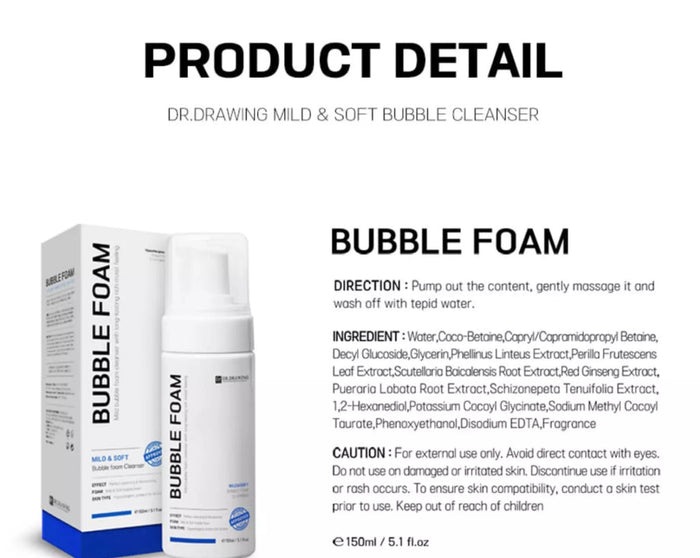 Dr. Drawing Bubble Foam Cleanser / Cleansing Foam 150 ml - SD Cosmetics Care