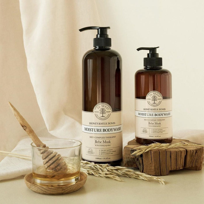 Dr.SEED Honey & Milk Bomb Moisture Body Wash 1000ml (Midnight Rose)