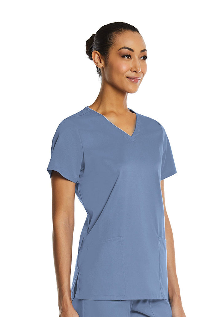 Elements® Women's Basic 2-Pocket V-Neck Scrub Top