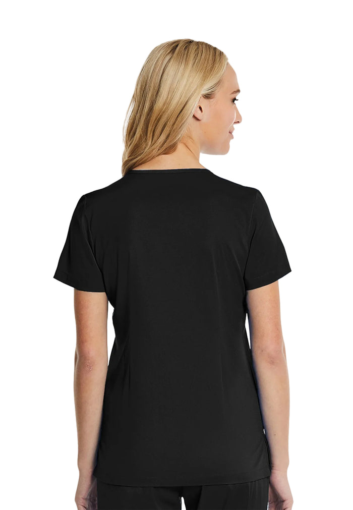 Elements® Women's Mock Wrap Patch Pocket 4-Way Stretch Scrub Top