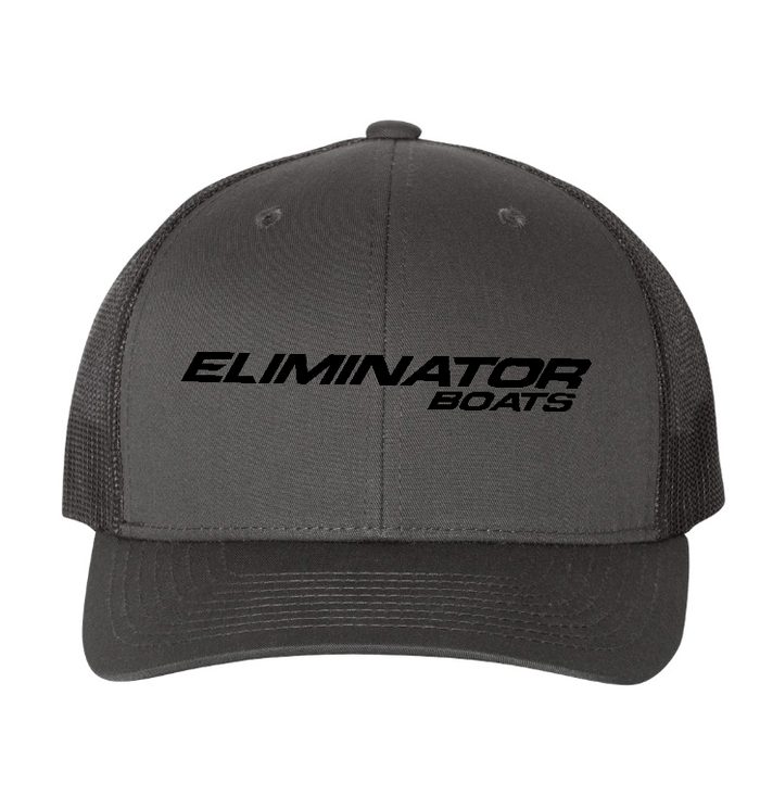Eliminator Boats Classic Curved Bill Snapback Hat - Charcoal/Black