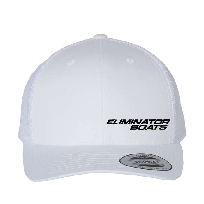 Eliminator Boats Classic Curved Bill Snapback Hat - White/Black