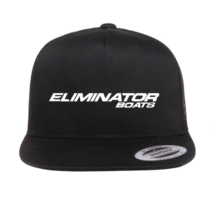 Eliminator Boats Classic Flat Bill Mesh Snapback Hat - Black/White