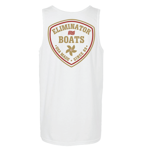 Eliminator Boats Core Crest Men's Tank - White