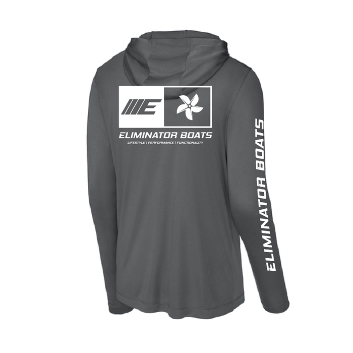 Eliminator Boats Emerge UPF 50+ Long Sleeve Sun Protection Performance Wear - Dark Gray/White