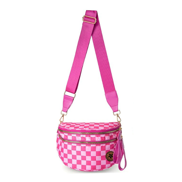 Eliminator Boats Leather Prop Nylon Crossbody Bum Bag - Pink/Gold