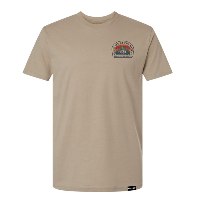 Eliminator Boats “Meet Me At The River” Men's T-Shirt – Tan