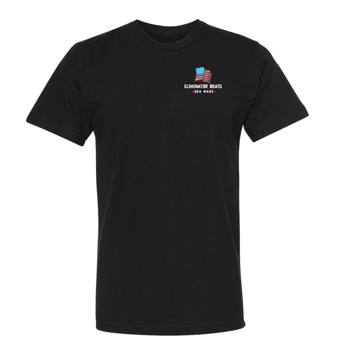 Eliminator Boats Patriotic Palm Men's T-Shirt - Black