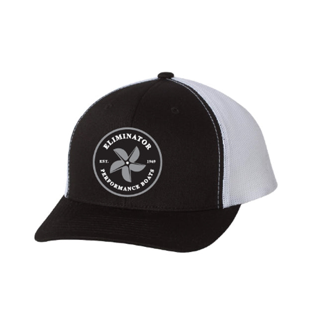 Eliminator Boats Prop Curved Bill Snapback Hat - Black/White/Gray