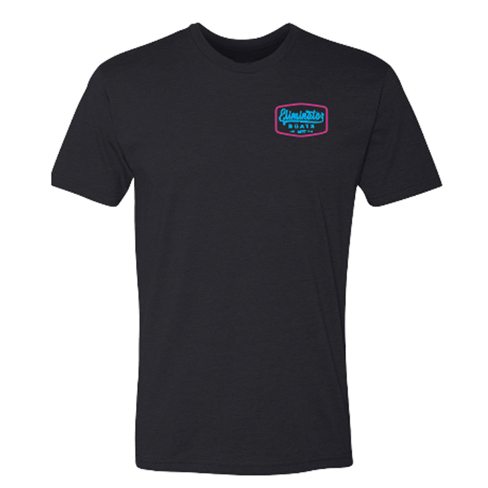 Eliminator Boats Vintage Badge Men's T-Shirt - Black/Pink/Blue