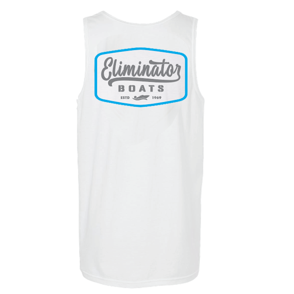 Eliminator Boats Vintage Badge Men's Tank - White/Blue/Gray