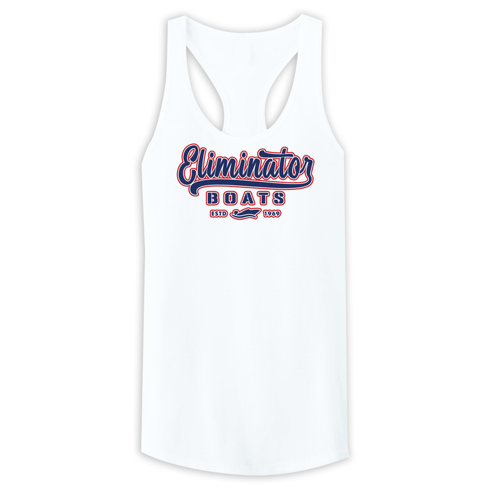 Eliminator Boats Vintage Badge Women's Tank - White/Blue
