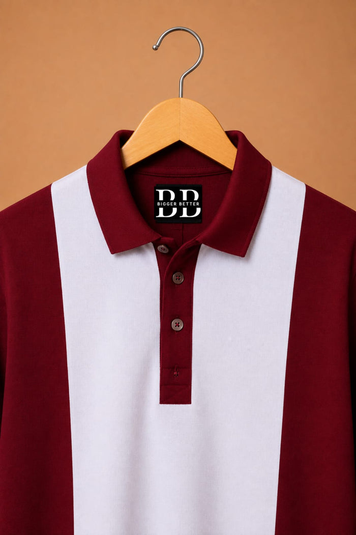 Elite Wine red and White Polo Tshirt