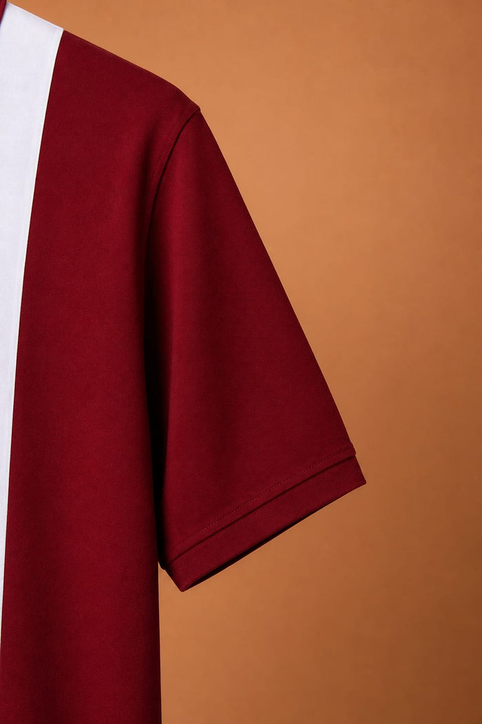 Elite Wine red and White Polo Tshirt