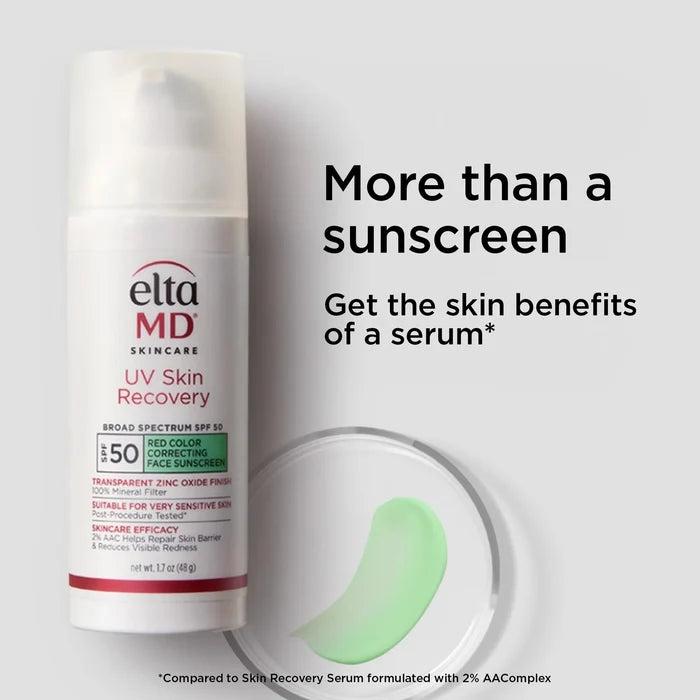EltaMD UV Skin Recovery SPF 50 red color correcting face sunscreen with green tint
