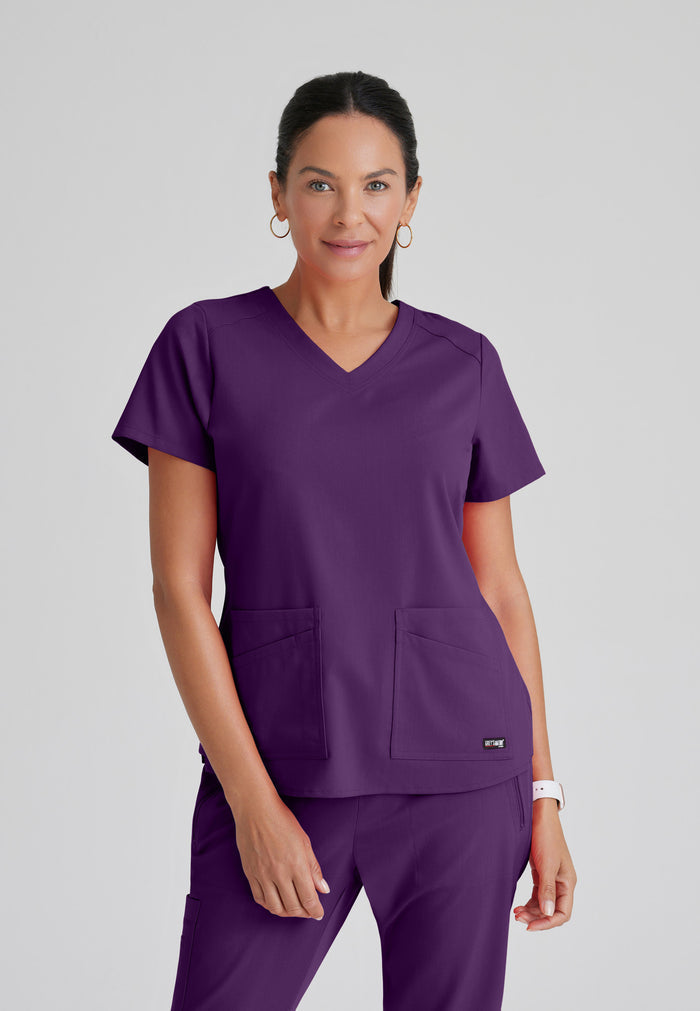 Emma Top - Eggplant - Grey's Anatomy Scrubs