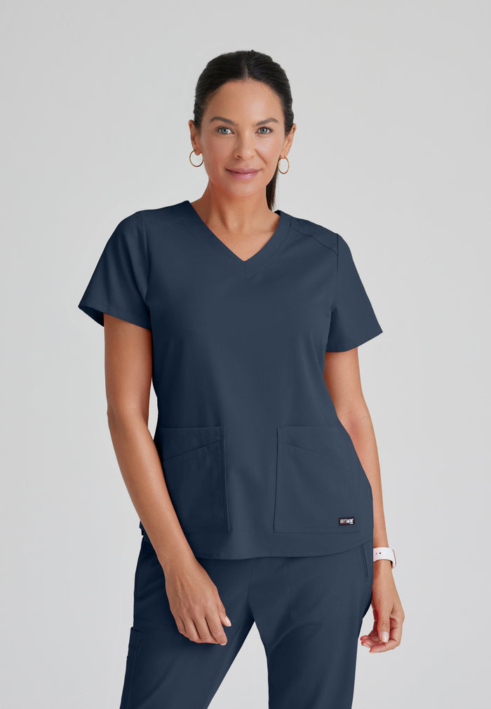 Emma Top - Steel - Grey's Anatomy Scrubs
