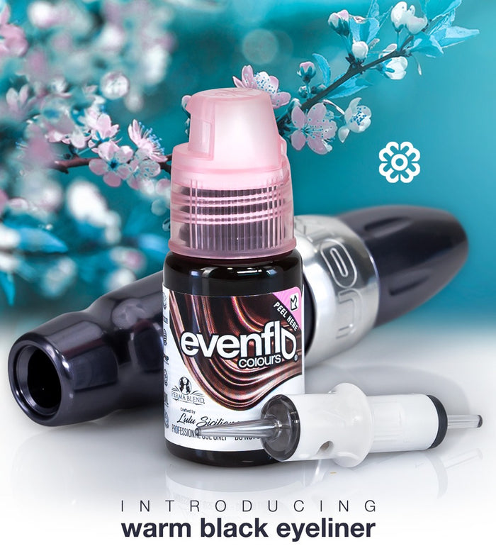 Evenflo Warm Black Eyeliner 15ml for Permanent Makeup - SD Cosmetics Care