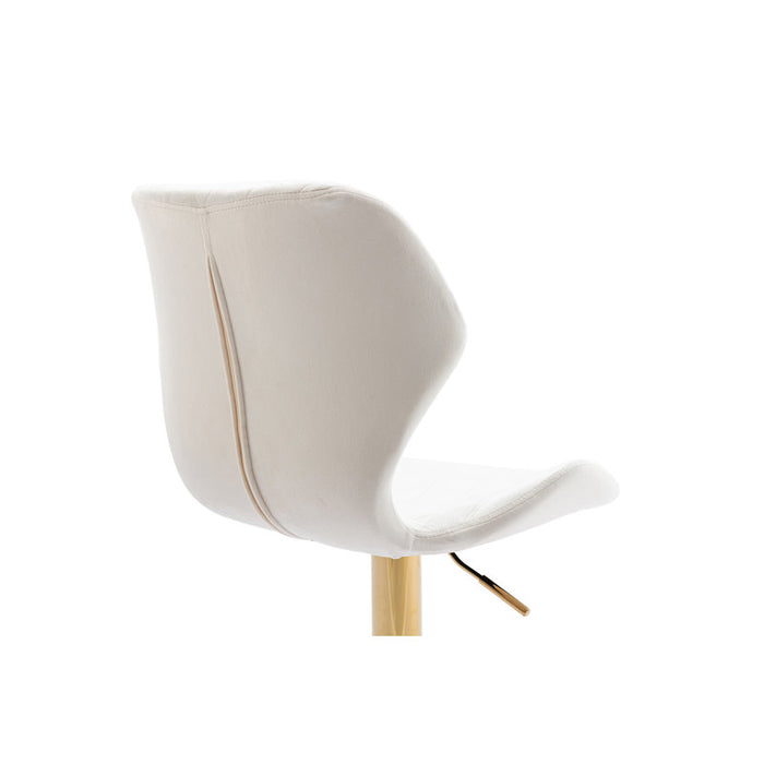 Fauteuil pivotant rembourré Tierone à hauteur réglable avec structure en métal, velours beige moderne (lot de 2)
