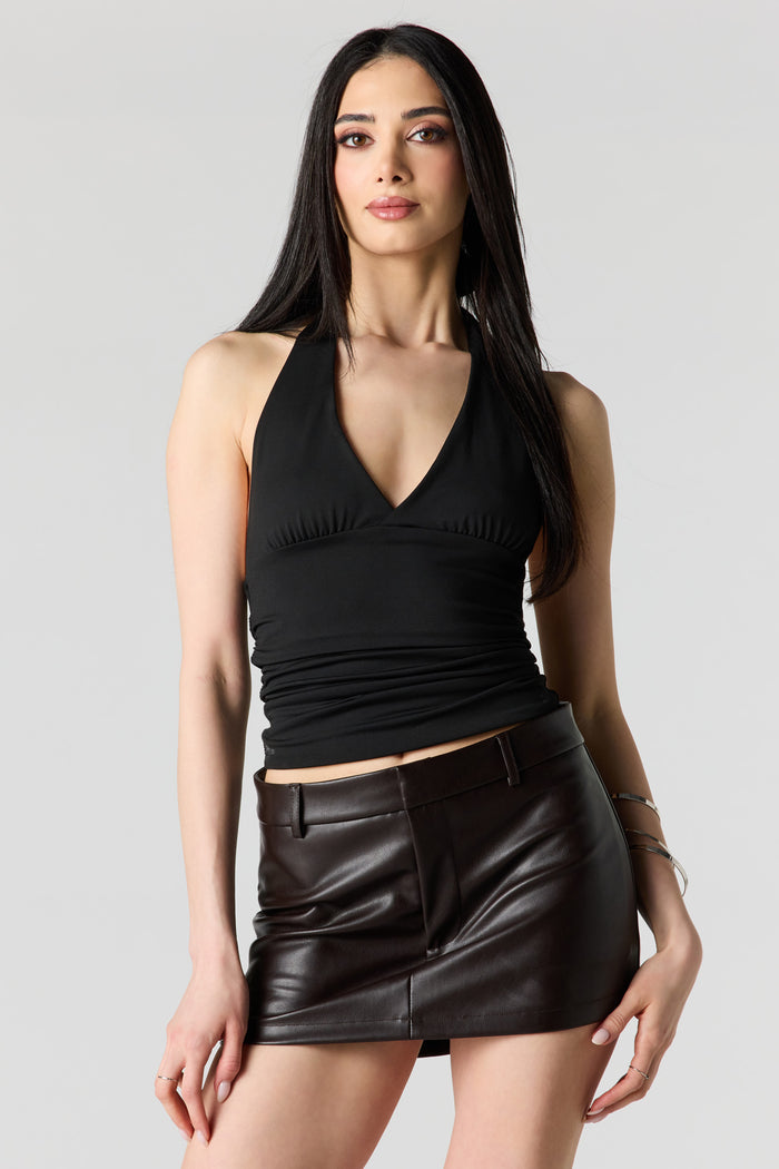 Faux Leather Skort