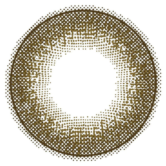 Design of the Feliamo 1-Day Chestnut (10pk) prescription colour contact lens dailies from Eyecandys on a white background, showing the fine pixel detail and enlarging limbal ring.