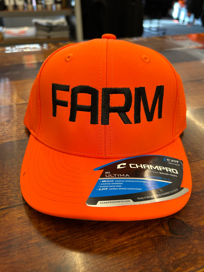 FES FARM FITTED CAP - BLACK & ORANGE