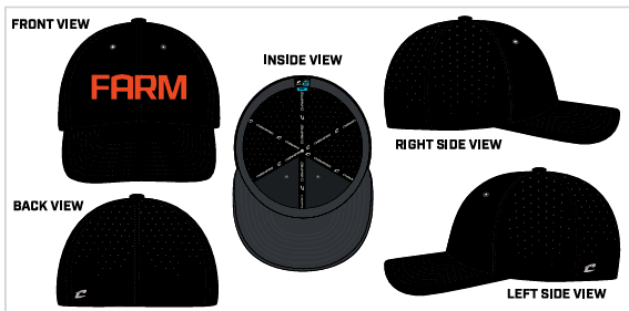 FES FARM FITTED CAP - BLACK & ORANGE