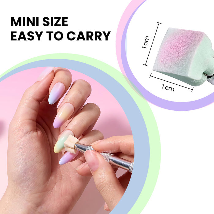 Mini size 1cm x 1cm gradient sponges easy to carry perfectly sized without blocking view portable nail art tool