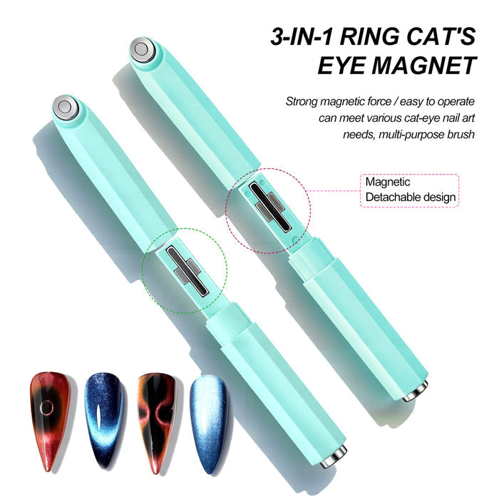 Detachable magnetic tips 3-in-1 cat eye magnet circular gourd diagonal interchangeable design multi-purpose