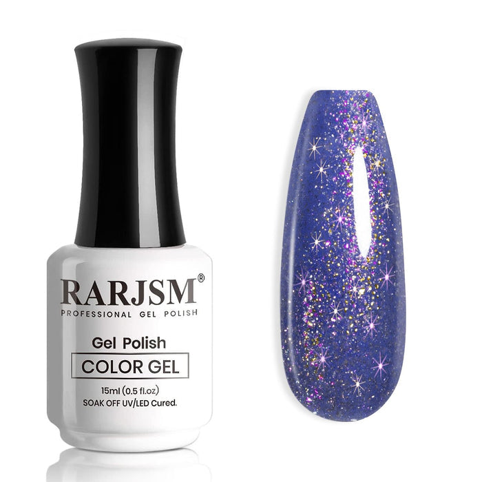 Flash Sale Bluish Purple Glitter Gel Nail Polish 15ml RAR743 - 57% OFF Limited Time Sale