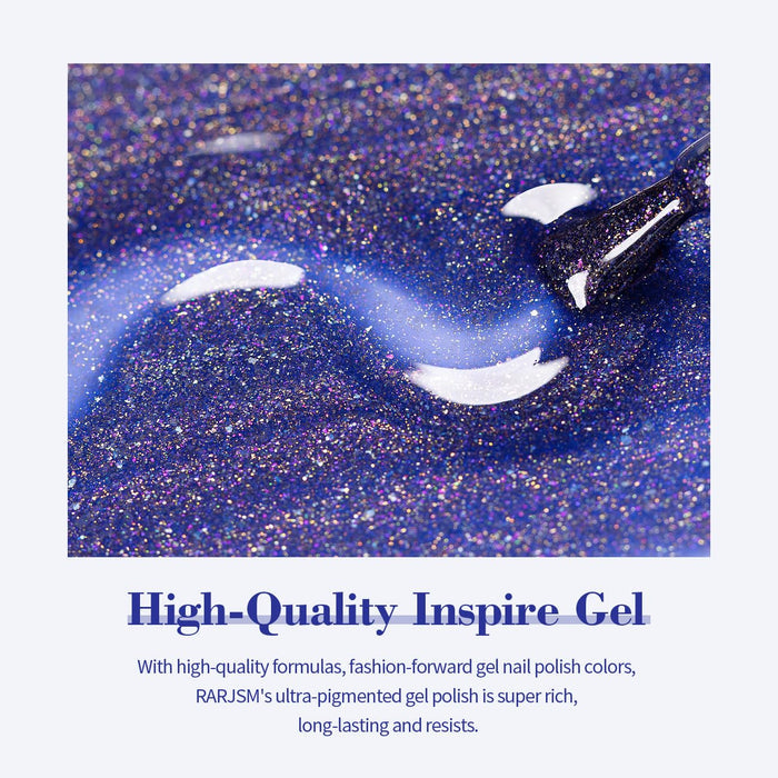 Flash Sale Bluish Purple Glitter Gel Nail Polish 15ml RAR743 - 57% OFF Limited Time Sale