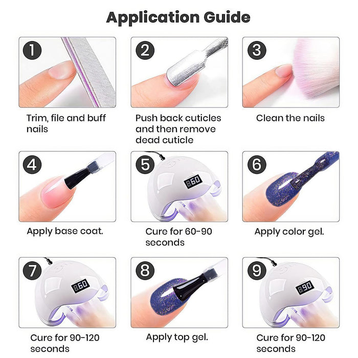 Flash Sale Bluish Purple Glitter Gel Nail Polish 15ml RAR743 - 57% OFF Limited Time Sale