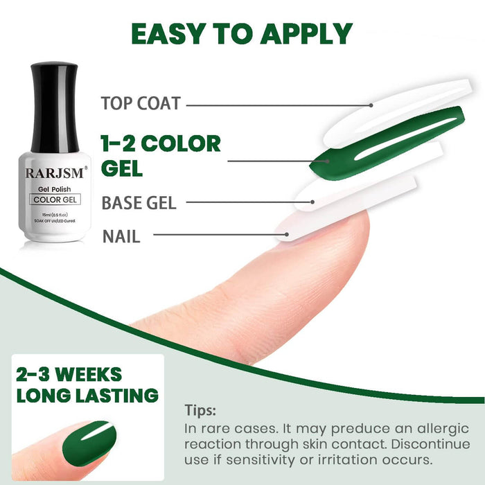 Flash Sale Emerald Green Color Gel Nail Polish 15ml RAR814 - 67% OFF Limited Time Sale