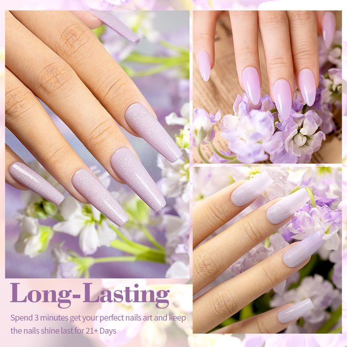 Flash Sale Lavender Bloom Gel Polish Set 6 Colors 7.5ml TPO HEMA Free - 40% OFF Limited Time Sale