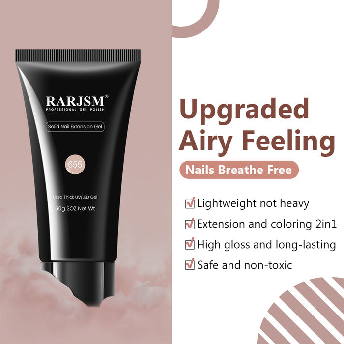 Flash Sale RARJSM Solid Nail Extension Gel 655 Nude Pink 60g 2OZ - 60% OFF Limited Time Sale