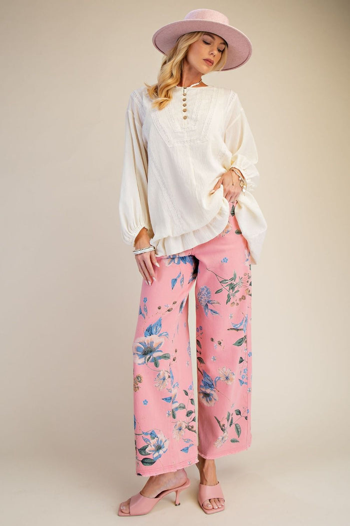 Floral Twill Pants by Easel FINAL SALE