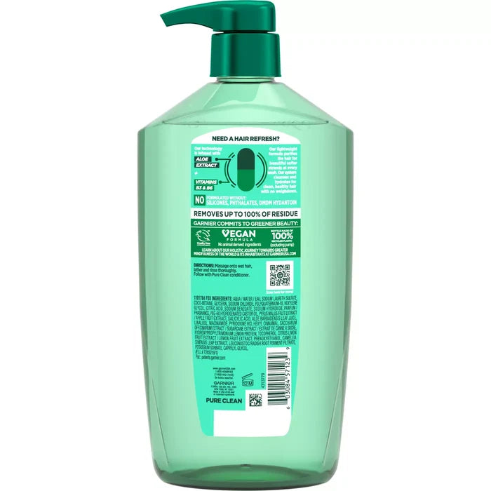 GARNIER Fructis Pure Clean Purifying Shampoo - Silicon Free  شامبو غارنييه المرطب الخالي من السيليكون