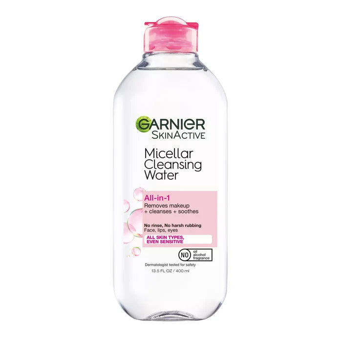 GARNIER Skin Active Micellar Cleansing Water All In 1 Cleanses + Removes Makeup + Soothes  غارنيه ماء ميسيلار المنظف الكل في واحد